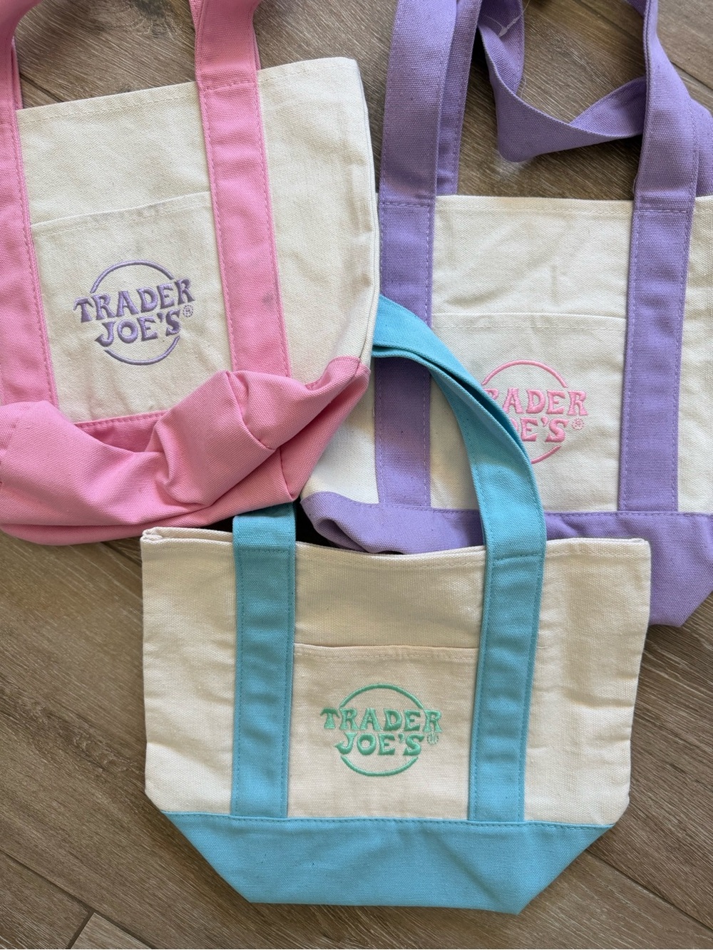 THREE Trader Joe’s Canvas Tote Bag -